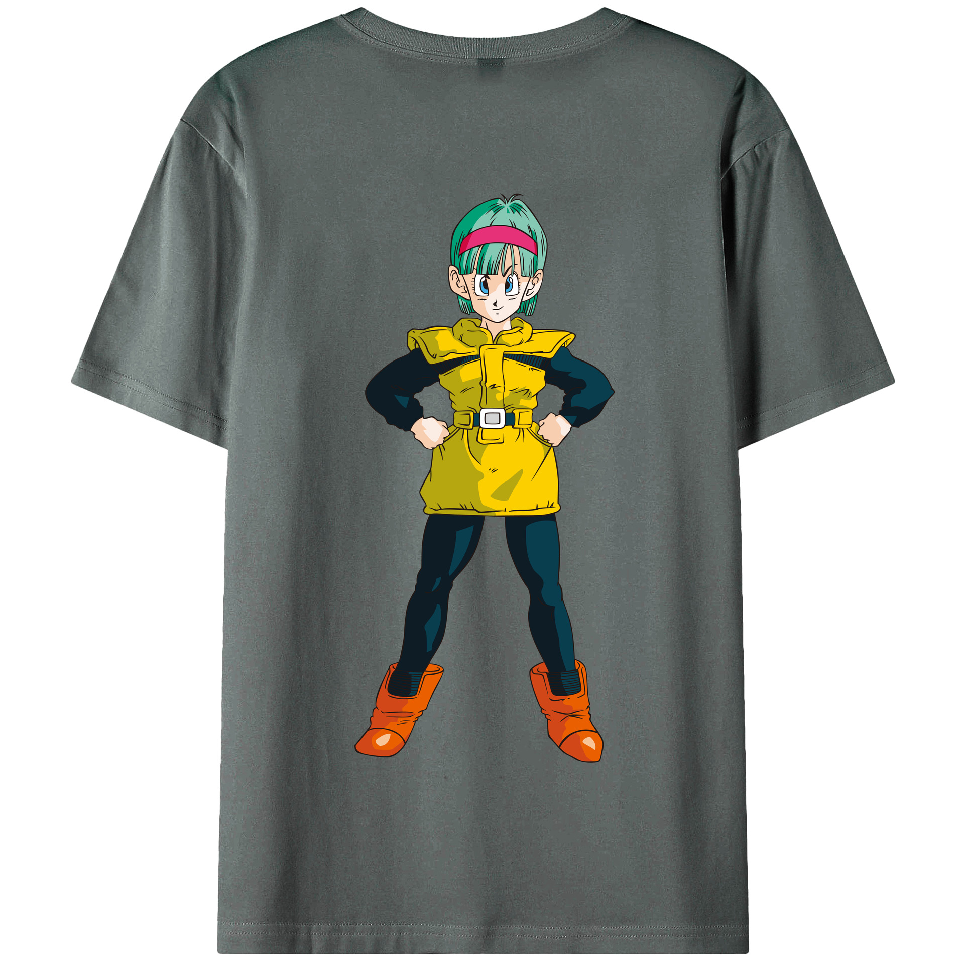 （画像用） ドラゴンボール ブルマ DRAGON BALL Bulma 綿100％半袖Tシャツ（背面プリント）